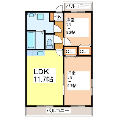 ＭＩＹＡＪＩＮＯコートステージの物件間取画像